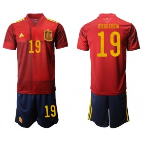 Fußballtrikots Spanien Diego Costa 19 Kinder Euro 2020 Kurzarm Heimtrikotsatz kaufen